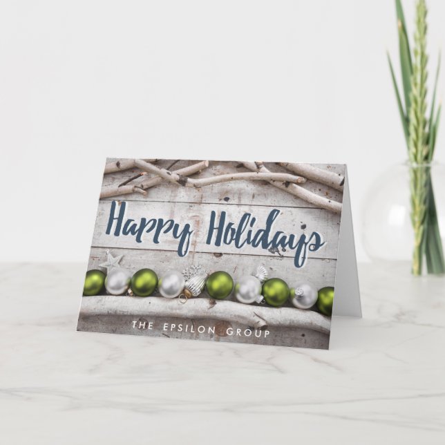 Business Corporate Rustic Glad helg Card (Framsida)