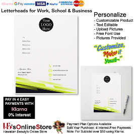 Business Electric Lime Logo Company Name Signature Brevhuvud