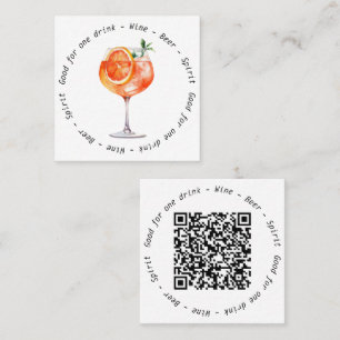 Business Event Aperol QR-kod Drink Voucher Fyrkantigt Visitkort