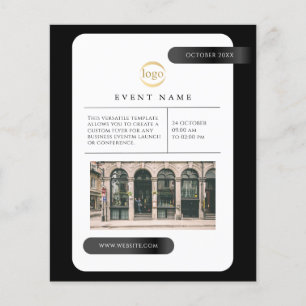 Business Event Svart Professionell Minimalistisk Flygblad