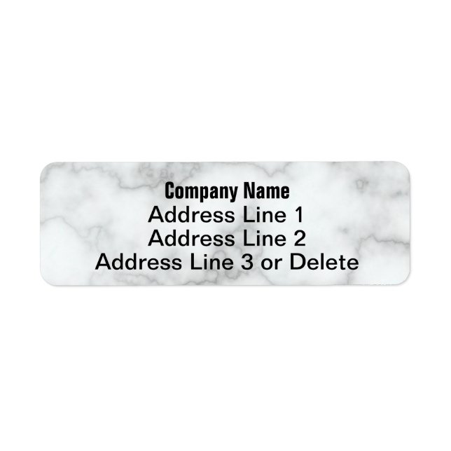 Business Faux White Marble Returadress-mall Returadress Etikett (Framsidan)