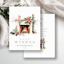 Business Fireplace Warm jul Corporate Logotyp Julkort
