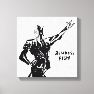 Business Fish Bläck-målning (Version ZEN) Canvastryck