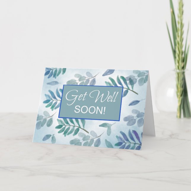 Business Get well snart Grenar Blue Grönt Kort (Framsida)