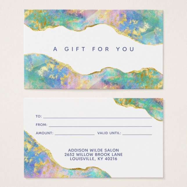 Business Gift Card för chic Rainbow Fire Opal Visitkort (Framsida & baksida)