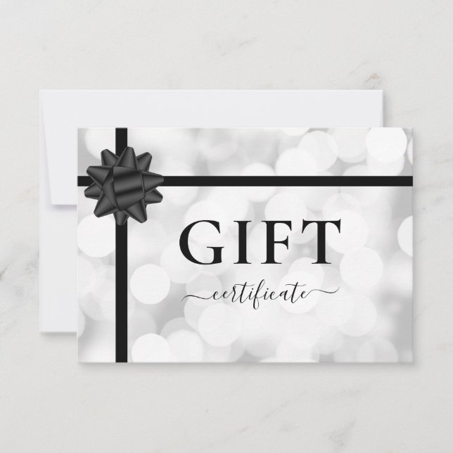 BUSINESS GIFT CERTIFICATE | Bas | SILVER GLITTER (Framsida)