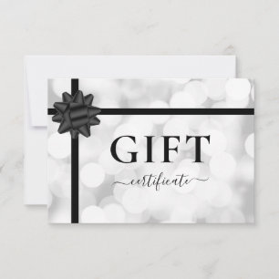 BUSINESS GIFT CERTIFICATE   Bas   SILVER GLITTER
