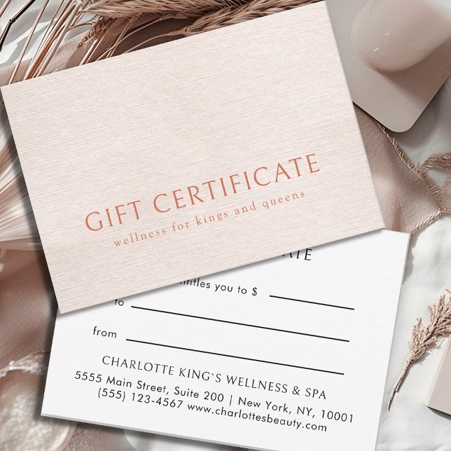 BUSINESS GIFT CERTIFICATE, Beige Modern Minimalist (Skapare uppladdad)
