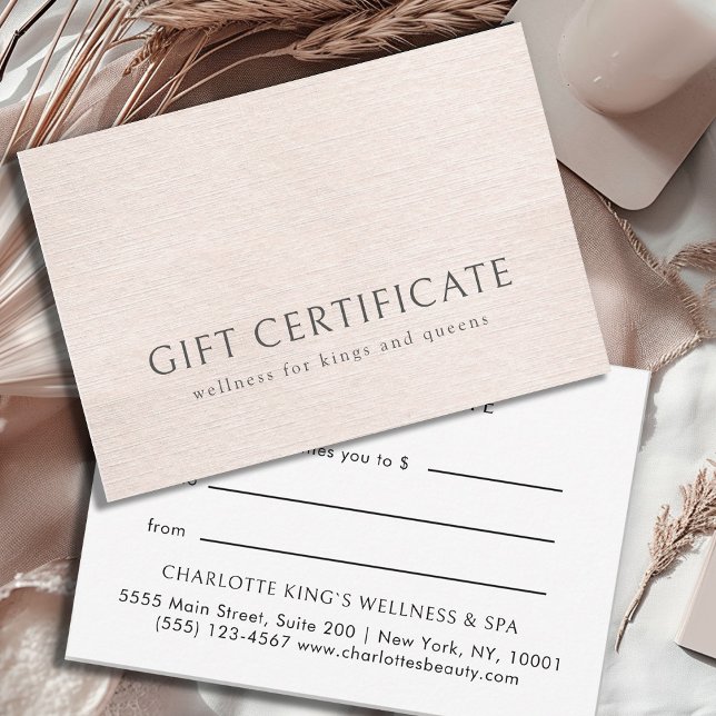 BUSINESS GIFT CERTIFICATE, Beige Modern Minimalist (Skapare uppladdad)