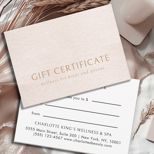 BUSINESS GIFT CERTIFICATE, Beige Modern Minimalist (Skapare uppladdad)