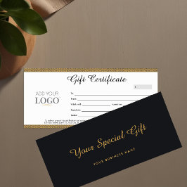 Business Gift Certificate | Black & Guld Voucher
