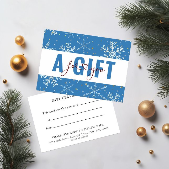 BUSINESS GIFT CERTIFICATE | Christmas Snow Pattern (Skapare uppladdad)