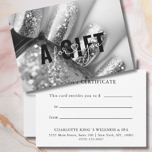 BUSINESS GIFT CERTIFICATE   GLITTER NAGEL