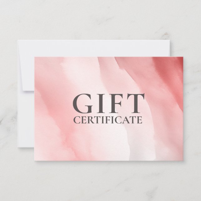 BUSINESS GIFT CERTIFICATE | Modern | Vattenfärg| (Framsida)