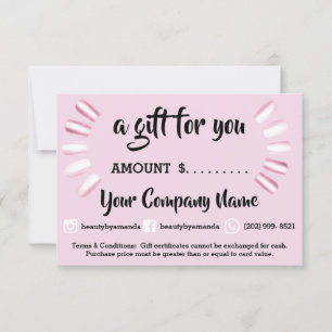 Business Gift Certificate Nagel Studio Rosa