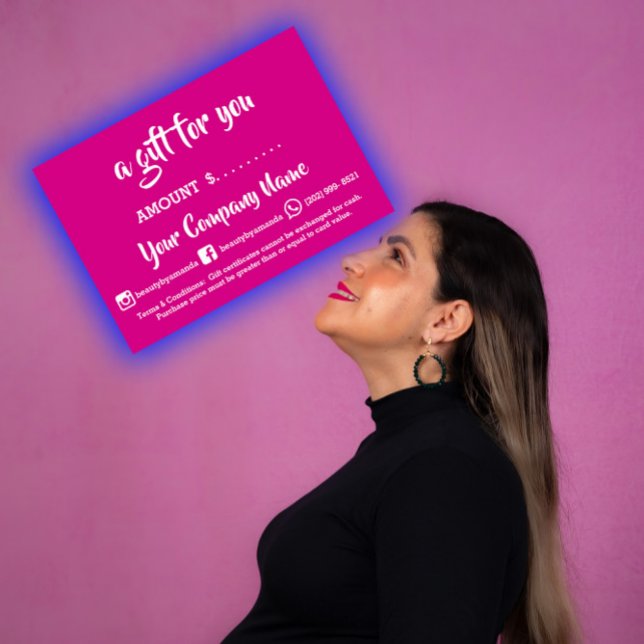 Business Gift Certificate Online Shop Rosa Berry (Business Gift Certificate Online Shop Pink Berry)
