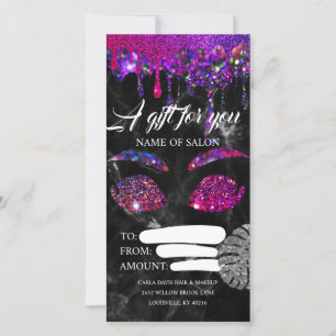 Business Gift Certificate Rosa Guld Glitter Agate