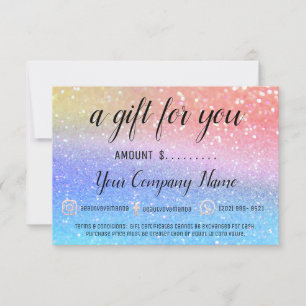 Business Gift Certificate Social Logotyp Glitter