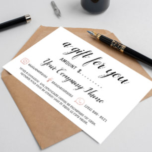 Business Gift-certifikat - helt enkelt Logotyp Soc