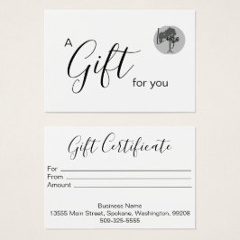 Business Gift-certifikat med logotyp Visitkort