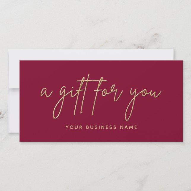 Business Gift Voucher guld Glitter (Framsida)