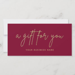 Business Gift Voucher guld Glitter