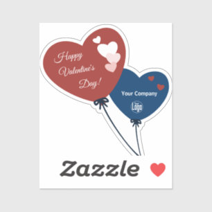 Business Glad Valentine Day Two Heart-ballonger Klistermärken