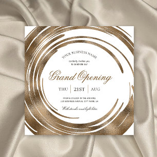 Business Grand Open Chic Elegant Gold Glitter Inbjudningar