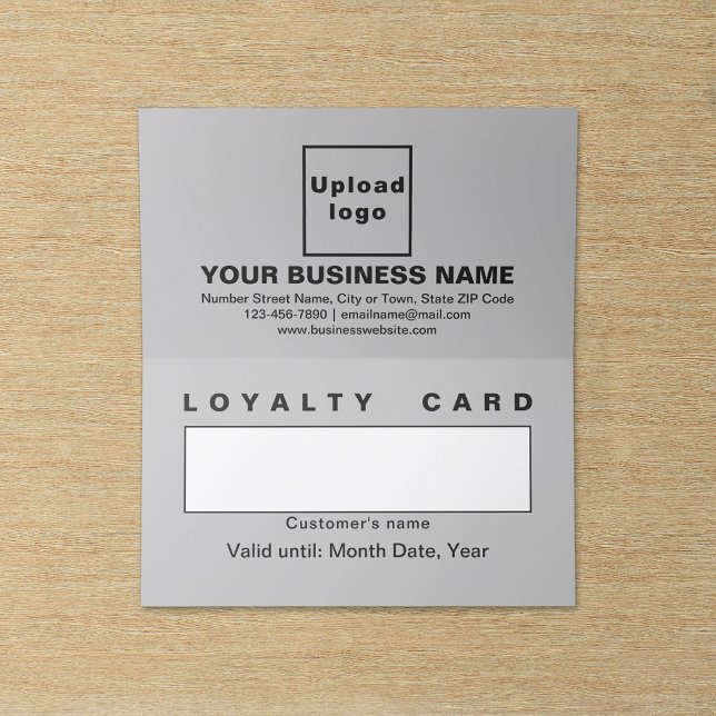 Business Grått-mappat förmånskort Lojalitetskort (Business gray folded loyalty card.)