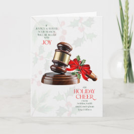 Business Greeting Judicial Gavel Cheer Custom Name Helgkort