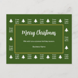 Business Grönt White Julgranar din Logotyp Helg Vykort