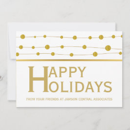 Business guld foil pärlor Glad helg jul Julkort