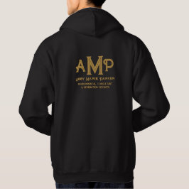 Business Guld Monogram Employee Namn Hoodie