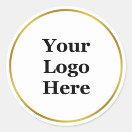 Business Guld och White Your Logotyp here-mall Runt Klistermärke