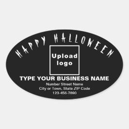 Business Halloween Black Oval Sticker Ovalt Klistermärke