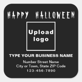 Business Halloween Black Square-etikett Fyrkantigt Klistermärke