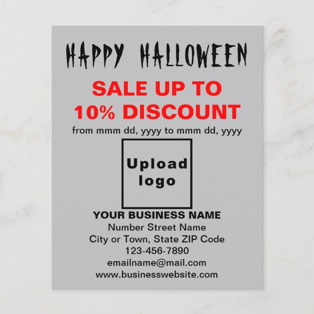 Business Halloween-försäljning på Grått Flyer (Framsidan)