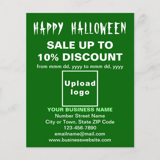 Business Halloween-försäljning på Grönt Flyer (Framsidan)