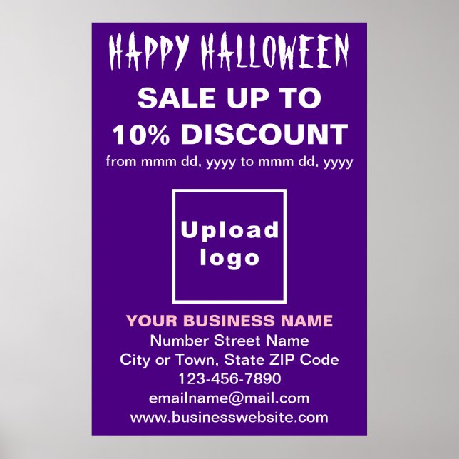 Business Halloween-försäljning på Lila Poster (Framsidan)