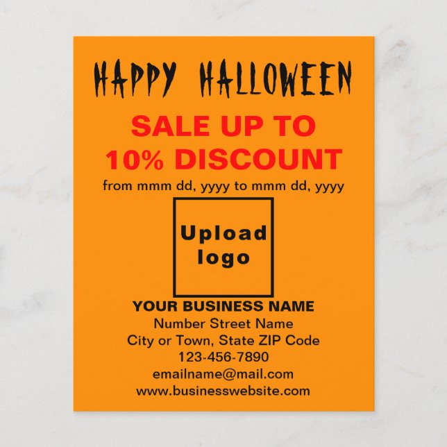 Business Halloween-försäljning på Orange Färg Flye Flygblad (Framsidan)