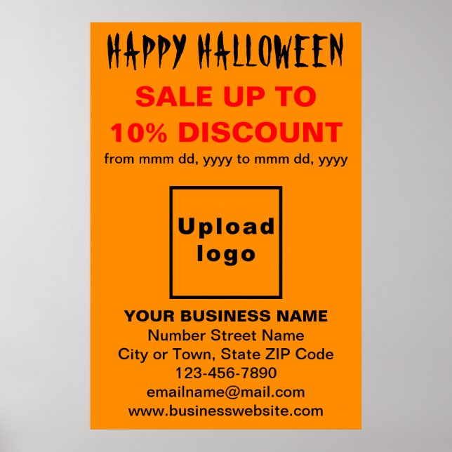 Business Halloween-försäljning på Orange Färg Post Poster (Framsidan)