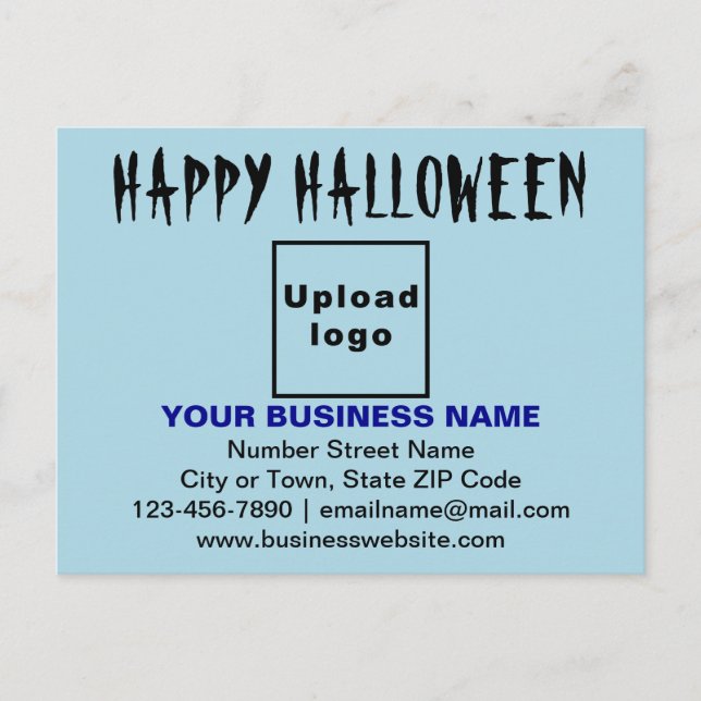 Business Halloween Hälsning på lätt blått vykort (Framsida)