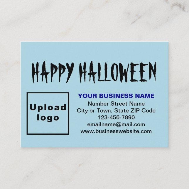 Business Halloween Hälsning på Light Blue Tilläggskort (Framsida)