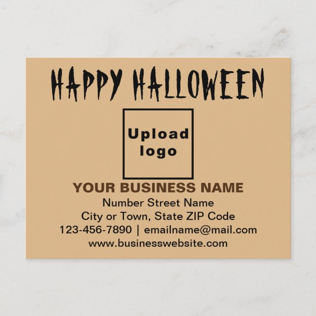 Business Halloween Hälsning på Light Brown Vykort (Framsida)