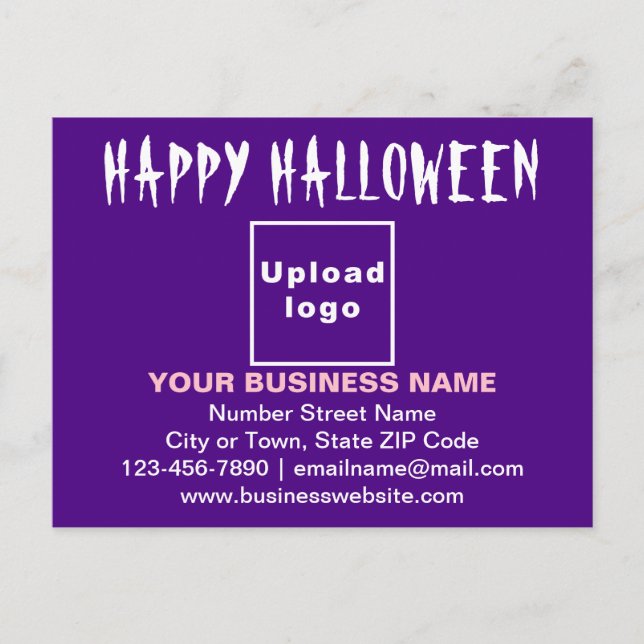 Business Halloween Hälsning på Lila vykort (Framsida)