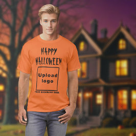 Business Halloween Hälsning på Orange Färg T Shirt