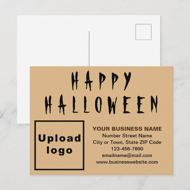 Business Halloween Light Brown Helgdag vykort (Fram/baksida)