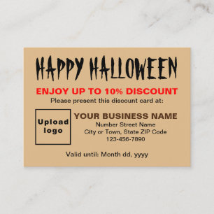 Business Halloween Light Brown-rabattkort Rabattkort