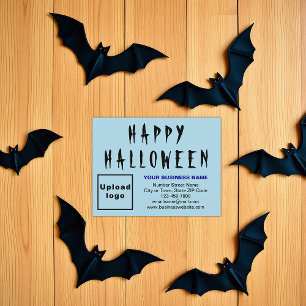 Business Halloween - liten, ljusblå plattform Julkort