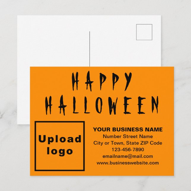 Business Halloween Orange Färg Helgdag vykort (Fram/baksida)